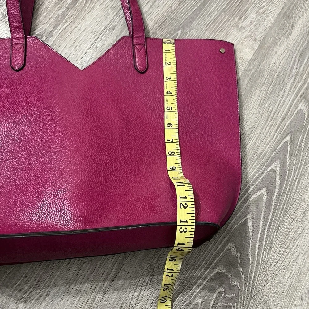 NEIMAN MARCUS Shoulder Tote Purse Bag Vegan Leather Pink Fuchsia